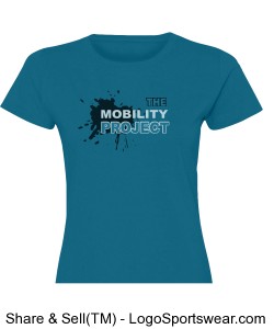 Mobility Project Cobalt Blue Woman's tee Design Zoom